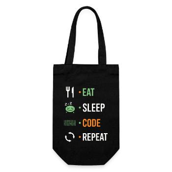 Manger, dormir, coder, répéter. - Sac à bouteille - noir - Devant