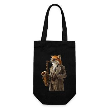 Fox Saxophon - Geschenkbeutel für Flaschen - Schwarz - Vorne