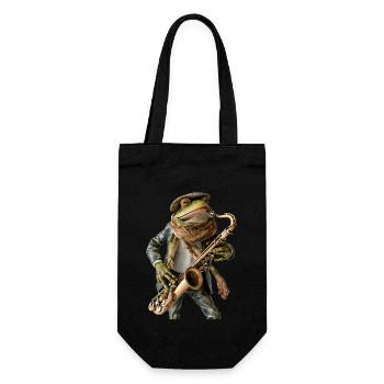 Frog Saxophone - Gift Bag for Bottles - black - Front