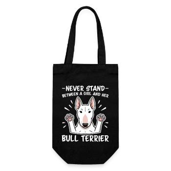 Bullterrier Spruch Girl Witz Bullterrier Geschenk - Geschenkbeutel für Flaschen - Schwarz - Vorne