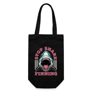 Shark Enthusiast Stop Shark Finning Marine Biology - Gift Bag for Bottles - black - Front