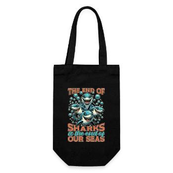 Shark Enthusiast The End Of Sharks Marine Biology - Gift Bag for Bottles - black - Front
