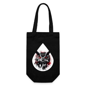Trashpolka Eule Schwarz Rot - Geschenkbeutel für Flaschen - Schwarz - Vorne