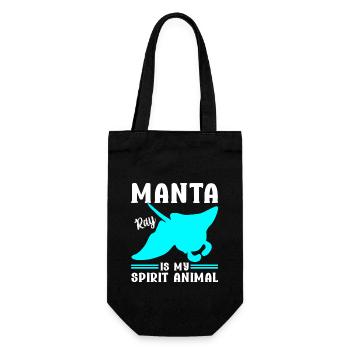 Mantarochen Großer Manta Meeresbewohner - Geschenkbeutel für Flaschen - Schwarz - Vorne
