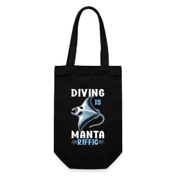 Mantarochen Großer Manta Meeresbewohner - Geschenkbeutel für Flaschen - Schwarz - Vorne