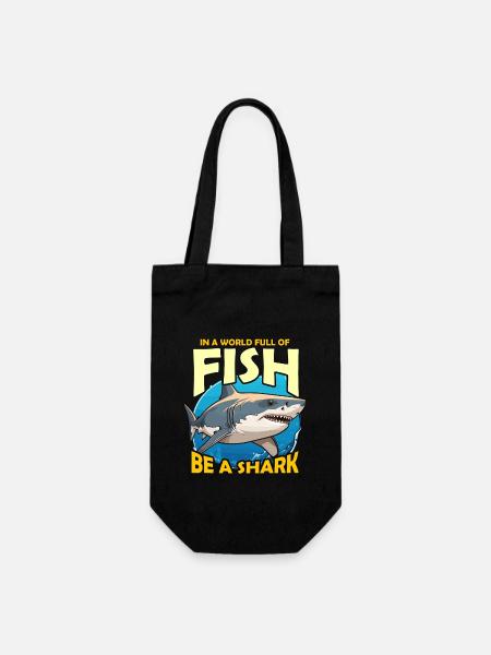 Chasse au requin dans un monde plein de poissons Plongée sous-marine - Sac à bouteille - noir