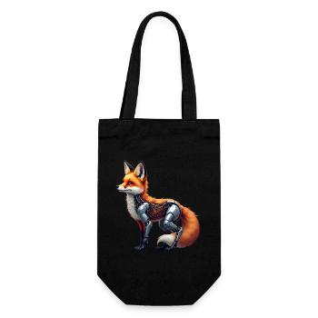 Drôle Robot Renard Cyborg Animal Renard Mignon Renard - Sac à bouteille - noir - Devant