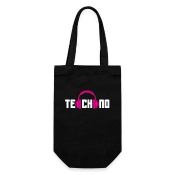 Techno Kopfhörer Für Techno Lover - Geschenkbeutel für Flaschen - Schwarz - Vorne