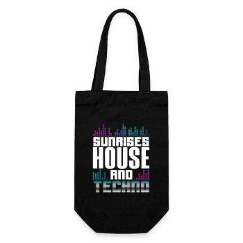 Sunrises House And Techno Lover - Geschenkbeutel für Flaschen - Schwarz - Vorne