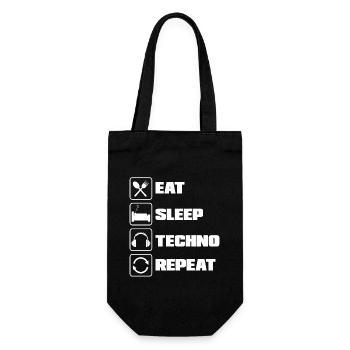 Eat Sleep Techno Repeat for Techno Lover - Gift Bag for Bottles - black - Front