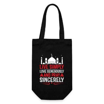 Live simply, love generously, and pray sincerely. - Gift Bag for Bottles - black - Front