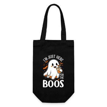 Ich bin nur wegen der Buhrufe hier. - Geschenkbeutel für Flaschen - Schwarz - Vorne