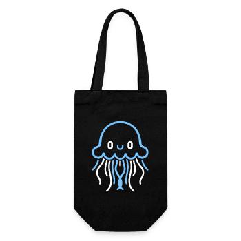 Qualle - Geschenkbeutel für Flaschen - Schwarz - Vorne