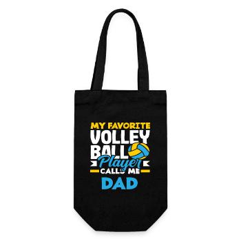 My favorite volleyball player calls me dad - Gift Bag for Bottles - black - Front