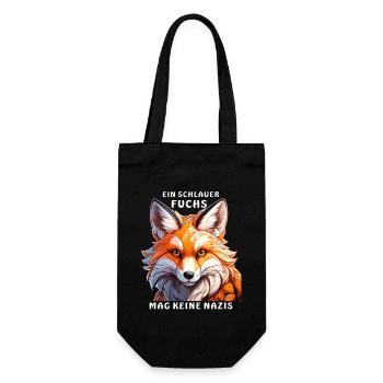 A CUNNING FOX DOESN'T LIKE NAZIS - Gift Bag for Bottles - black - Front