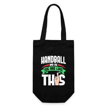 Handball Me Are Like - Geschenkbeutel für Flaschen - Schwarz - Vorne
