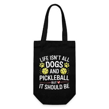 Pickleball Saying Dog Funny Pickleball Gift - Gift Bag for Bottles - black - Front