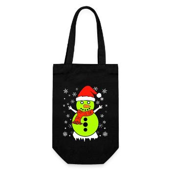 Christmas Hat Snowman Xmas Funny Kickball - Gift Bag for Bottles - black - Front