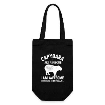 Capybara - Geschenkbeutel für Flaschen - Schwarz - Vorne