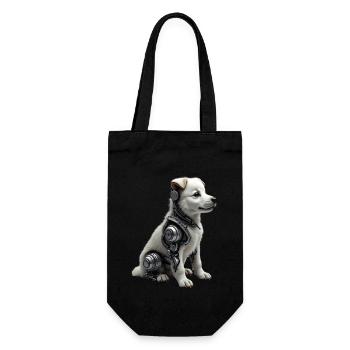 Funny Robot Dog Cyborg Animal AI Dog Robot - Gift Bag for Bottles - black - Front