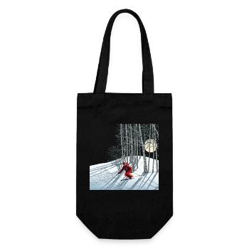 Nachtskifahren Night Skiing - Gift Bag for Bottles - black - Front