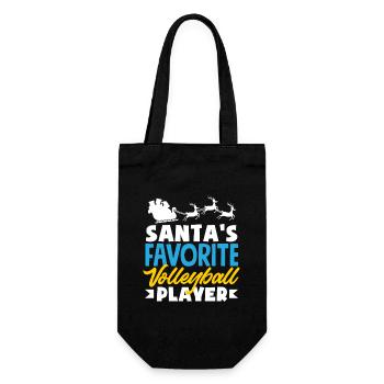 Volleyballspieler Weihnachtszeit Favorit - Geschenkbeutel für Flaschen - Schwarz - Vorne