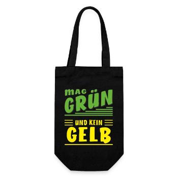 MAG GRÜN UND KEIN GELB - Geschenkbeutel für Flaschen - Schwarz - Vorne