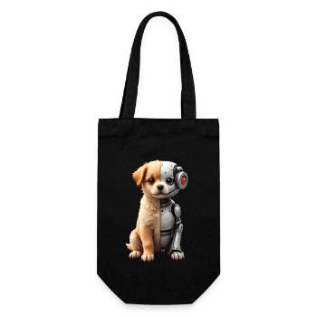 Funny Robot Dog Cyborg Animal AI Dog Robot - Gift Bag for Bottles - black - Front
