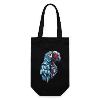 Funny Robot Art Parrot Cyborg Bird Parrot - Gift Bag for Bottles - black - Front