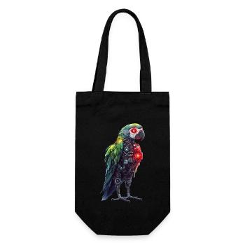 Funny Robot Art Parrot Cyborg Bird Parrot - Gift Bag for Bottles - black - Front