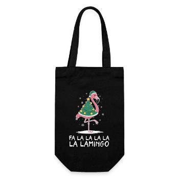 Fa La La Lamingo Drôle de Noël Flamingo - Sac à bouteille - noir - Devant