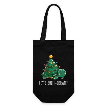 Let's Shell-ebrate Cute Christmas Turtle - Gift Bag for Bottles - black - Front