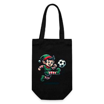 Christmas Elf Soccer Player Fun - Gift Bag for Bottles - black - Front