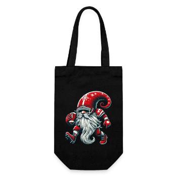 Noël Football Gnome Nain Elfe Gnome Gnome - Sac à bouteille - noir - Devant