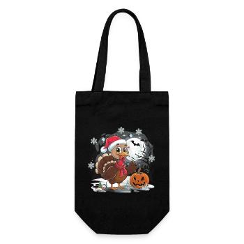 Thanksgiving Truthahn Weihnachten - Geschenkbeutel für Flaschen - Schwarz - Vorne