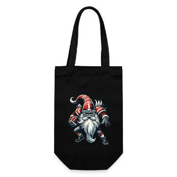 Noël Football Gnome Nain Elfe - Sac à bouteille - noir - Devant