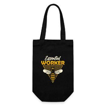 Essential Worker Beekeeper ApiaristBeekeeping - Gift Bag for Bottles - black - Front