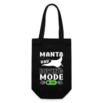 Mantarochen Großer Manta Meeresbewohner - Geschenkbeutel für Flaschen - Schwarz - Vorne