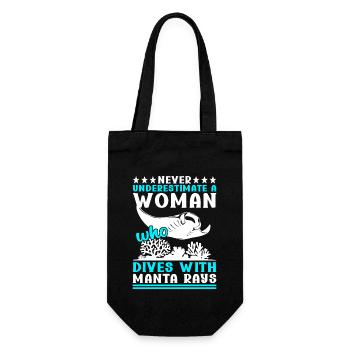 Mantarochen Großer Manta Meeresbewohner - Geschenkbeutel für Flaschen - Schwarz - Vorne