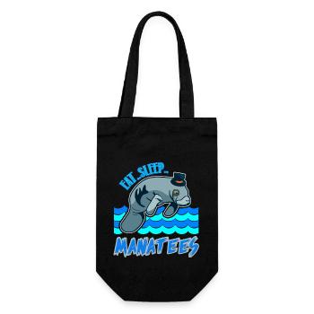 Manatee Eat Sleep Manatees - Gift Bag for Bottles - black - Front