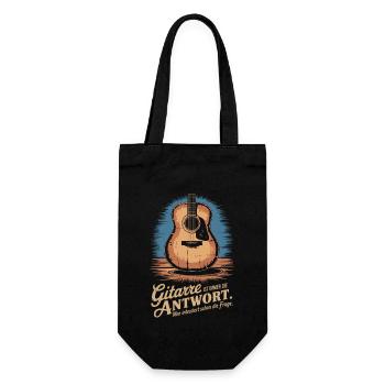 Gitarre ist immer die Antwort, Gitarrist Gitarre - Geschenkbeutel für Flaschen - Schwarz - Vorne