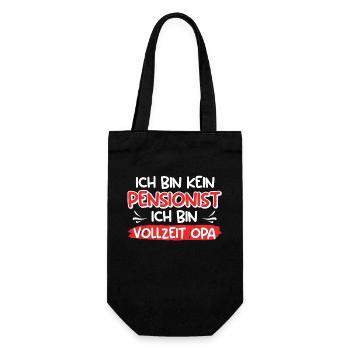 Opi BIN KEIN PENSIONIST ICH BIN VOLLZEIT OPA - Geschenkbeutel für Flaschen - Schwarz - Vorne