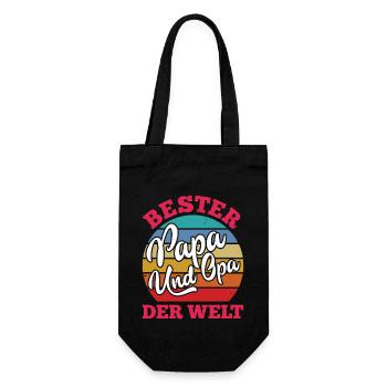 Großvater BESTER PAPA UND OPA DER WELT Opi - Geschenkbeutel für Flaschen - Schwarz - Vorne