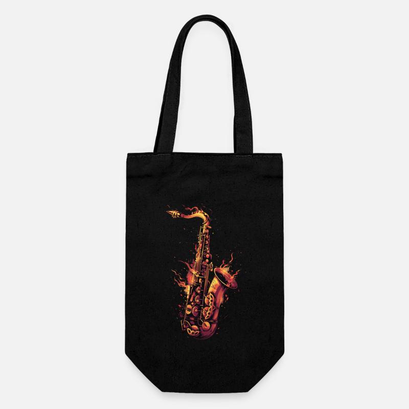 Saxophon - Geschenkbeutel für Flaschen - Schwarz