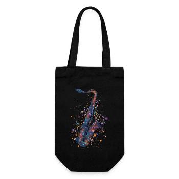 Saxophone - Gift Bag for Bottles - black - Front