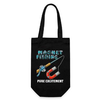 MAGNET FISHING PURE EXCITEMENT - Geschenkbeutel für Flaschen - Schwarz - Vorne