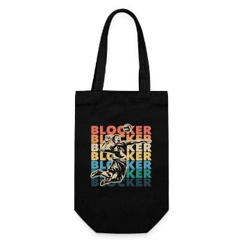 Blocker Volleyball Player Action Motif - Gift Bag for Bottles - black - Front