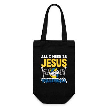 All I need is Jesus and volleyball - Gift Bag for Bottles - black - Front