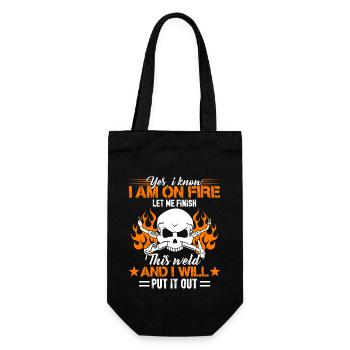 Welder I Am On Fire - Gift Bag for Bottles - black - Front