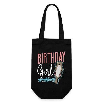 Otter Birthday Girl Birthday Girl - Gift Bag for Bottles - black - Front